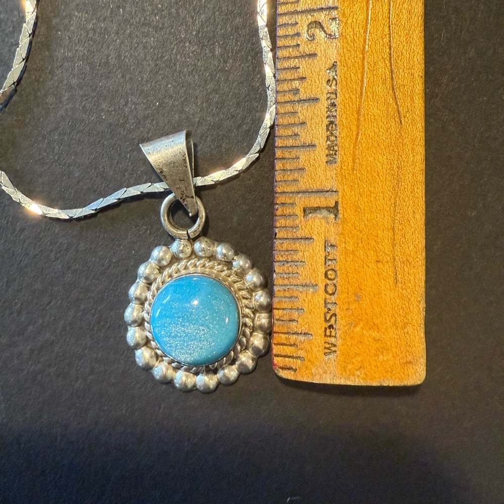 Monet Silver Necklace with Blue Pendant - Picture 7 of 7